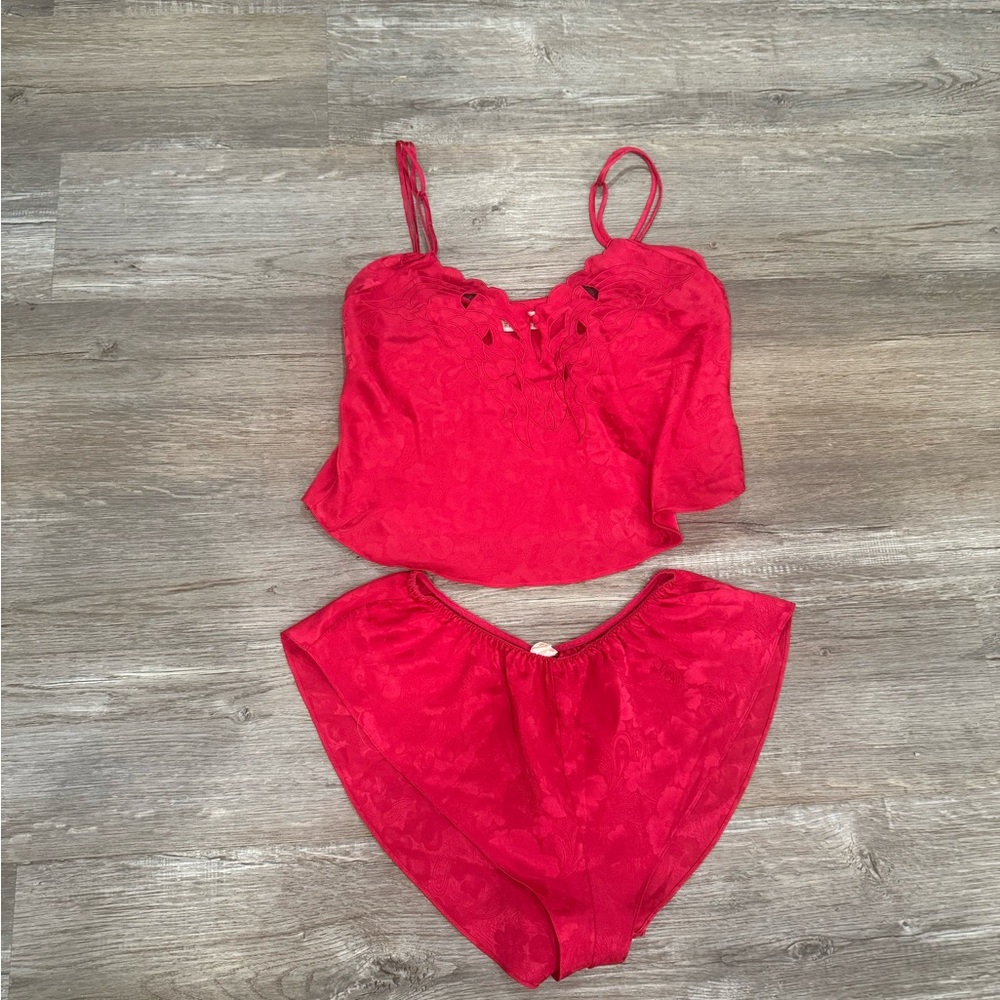 Victoria's Secret Red matching vintage pj set